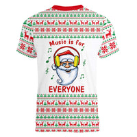 Funny Santa Music Is For Everyone Christmas Women V-Neck T-Shirt Xmas Holiday Patterns - Wonder Print Shop