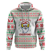 Funny Santa Music Is For Everyone Christmas Zip Hoodie Xmas Holiday Patterns - Wonder Print Shop