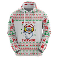Funny Santa Music Is For Everyone Christmas Zip Hoodie Xmas Holiday Patterns - Wonder Print Shop