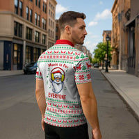 Funny Santa Music Is For Everyone Christmas Zipper Polo Shirt Xmas Holiday Patterns - Wonder Print Shop