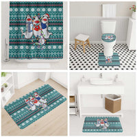 Funny Shark Christmas Bathroom Set Xmas Holiday Patterns - Wonder Print Shop