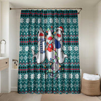 Funny Shark Christmas Bathroom Set Xmas Holiday Patterns - Wonder Print Shop