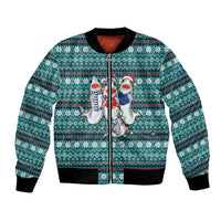 Funny Shark Christmas Bomber Jacket Xmas Holiday Patterns - Wonder Print Shop
