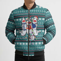 Funny Shark Christmas Bomber Puffer Jacket Xmas Holiday Patterns - Wonder Print Shop