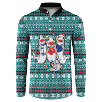 Funny Shark Christmas Button Sweatshirt Xmas Holiday Patterns - Wonder Print Shop