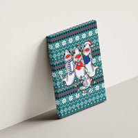 Funny Shark Christmas Canvas Wall Art Xmas Holiday Patterns - Wonder Print Shop