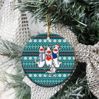 Funny Shark Christmas Ceramic Ornament Xmas Holiday Patterns - Wonder Print Shop