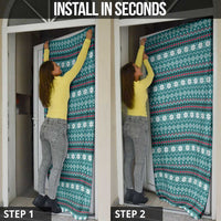 Funny Shark Christmas Door Cover Xmas Holiday Patterns - Wonder Print Shop