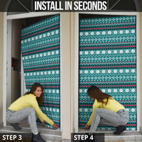 Funny Shark Christmas Door Cover Xmas Holiday Patterns - Wonder Print Shop