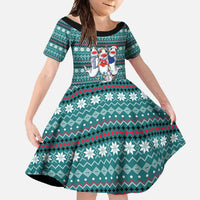 Funny Shark Christmas Family Matching Long Sleeve Bodycon Dress and Hawaiian Shirt Xmas Holiday Patterns - Wonder Print Shop