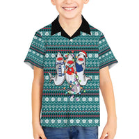 Funny Shark Christmas Family Matching Long Sleeve Bodycon Dress and Hawaiian Shirt Xmas Holiday Patterns - Wonder Print Shop