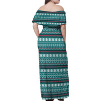 Funny Shark Christmas Family Matching Off Shoulder Maxi Dress and Hawaiian Shirt Xmas Holiday Patterns - Wonder Print Shop