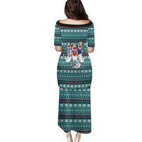 Funny Shark Christmas Family Matching Puletasi and Hawaiian Shirt Xmas Holiday Patterns - Wonder Print Shop