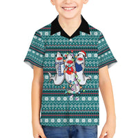 Funny Shark Christmas Family Matching Short Sleeve Bodycon Dress and Hawaiian Shirt Xmas Holiday Patterns - Wonder Print Shop