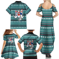 Funny Shark Christmas Family Matching Summer Maxi Dress and Hawaiian Shirt Xmas Holiday Patterns - Wonder Print Shop