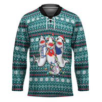 Funny Shark Christmas Hockey Jersey Xmas Holiday Patterns - Wonder Print Shop