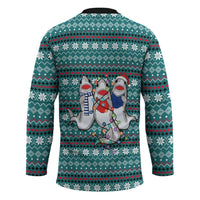 Funny Shark Christmas Hockey Jersey Xmas Holiday Patterns - Wonder Print Shop