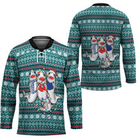 Funny Shark Christmas Hockey Jersey Xmas Holiday Patterns - Wonder Print Shop