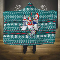 Funny Shark Christmas Hooded Blanket Xmas Holiday Patterns - Wonder Print Shop