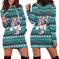 Funny Shark Christmas Hoodie Dress Xmas Holiday Patterns - Wonder Print Shop