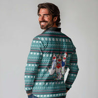 Funny Shark Christmas Long Sleeve Polo Shirt Xmas Holiday Patterns - Wonder Print Shop