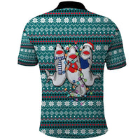 Funny Shark Christmas Polo Shirt Xmas Holiday Patterns - Wonder Print Shop