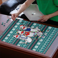 Funny Shark Christmas Puzzle Xmas Holiday Patterns - Wonder Print Shop