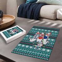 Funny Shark Christmas Puzzle Xmas Holiday Patterns - Wonder Print Shop