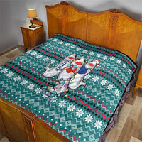 Funny Shark Christmas Quilt Xmas Holiday Patterns - Wonder Print Shop