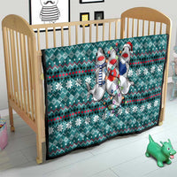 Funny Shark Christmas Quilt Xmas Holiday Patterns - Wonder Print Shop