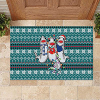 Funny Shark Christmas Rubber Doormat Xmas Holiday Patterns - Wonder Print Shop