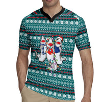 Funny Shark Christmas Rugby Jersey Xmas Holiday Patterns - Wonder Print Shop