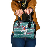 Funny Shark Christmas Shoulder Handbag Xmas Holiday Patterns - Wonder Print Shop