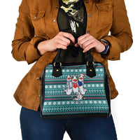 Funny Shark Christmas Shoulder Handbag Xmas Holiday Patterns - Wonder Print Shop