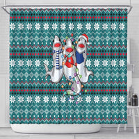 Funny Shark Christmas Shower Curtain Xmas Holiday Patterns - Wonder Print Shop