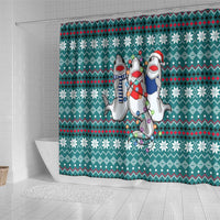 Funny Shark Christmas Shower Curtain Xmas Holiday Patterns - Wonder Print Shop