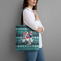 Funny Shark Christmas Tote Bag Xmas Holiday Patterns - Wonder Print Shop