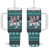 Funny Shark Christmas Tumbler With Handle Xmas Holiday Patterns - Wonder Print Shop