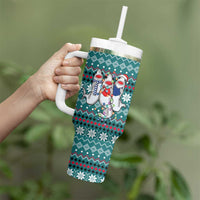 Funny Shark Christmas Tumbler With Handle Xmas Holiday Patterns - Wonder Print Shop