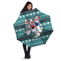 Funny Shark Christmas Umbrella Xmas Holiday Patterns - Wonder Print Shop