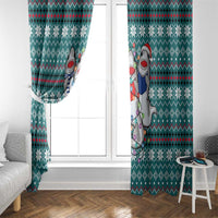Funny Shark Christmas Window Curtain Xmas Holiday Patterns - Wonder Print Shop