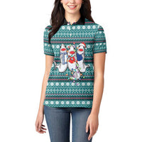 Funny Shark Christmas Women Polo Shirt Xmas Holiday Patterns - Wonder Print Shop