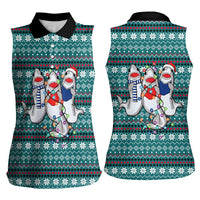 Funny Shark Christmas Women Sleeveless Polo Shirt Xmas Holiday Patterns - Wonder Print Shop