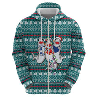 Funny Shark Christmas Zip Hoodie Xmas Holiday Patterns - Wonder Print Shop