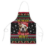 Give Your Heart Bulldog Christmas Apron Xmas Holiday Patterns - Wonder Print Shop