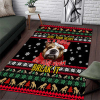 Give Your Heart Bulldog Christmas Area Rug Xmas Holiday Patterns - Wonder Print Shop