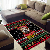 Give Your Heart Bulldog Christmas Area Rug Xmas Holiday Patterns - Wonder Print Shop