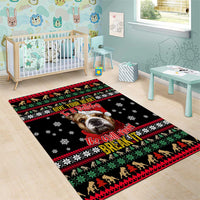 Give Your Heart Bulldog Christmas Area Rug Xmas Holiday Patterns - Wonder Print Shop