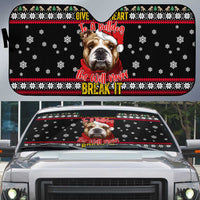 Give Your Heart Bulldog Christmas Auto Sun Shade Xmas Holiday Patterns - Wonder Print Shop
