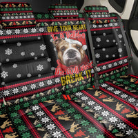 Give Your Heart Bulldog Christmas Back Car Seat Cover Xmas Holiday Patterns - Wonder Print Shop